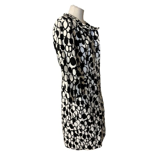 Talbots Dress & Long Jacket Blazer Suit Black Ivory Pink 12 Cotton Mix MOD NWT - Picture 4 of 13